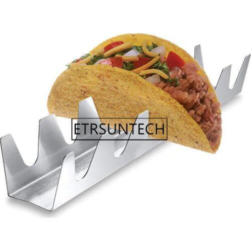 40pcs Taco Holder Wave Shape Taco Stand Stainless Steel Rustproof Food Display Rack Bracket Tray Style for Baking