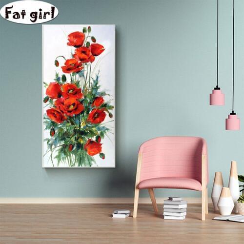 5D Diamond Embroidery Flower Picture Rhinestones Diamond Painting Floral Full Square Rhinestones Mosaic cross stitch Wall Decor