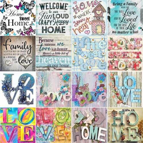 AZQSD Diamond Painting Love Home Cross Stitch Handicraft Full Drill Diamond Embroidery Landscape Mosaic Rhinestones Home Decor