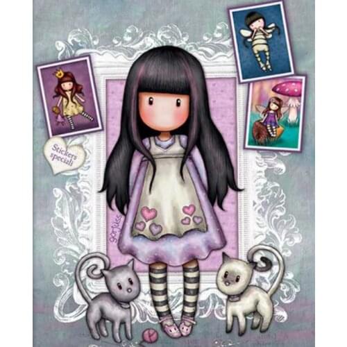 Diamond Painting Kits Home Decor With AB Drill Cut Girl Poured Glue Soft Canvas Scalloped Edge Unique Handcraft Gift Mosaic Art