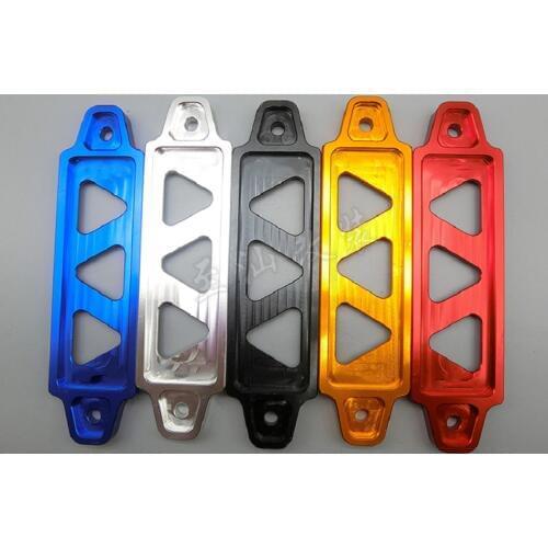 CUSCOD170mm/144mm Aluminum Red Billet Aluminum Car Battery Tie Down Mount Bracket Holder Bar with Logo for Honda Civic RS-BTD003