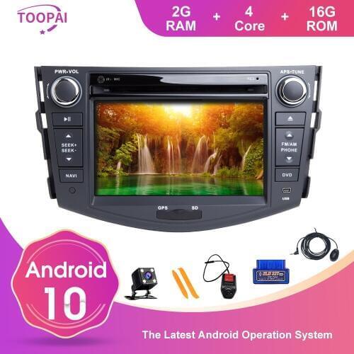 TOOPAI Android 10 For Toyota RAV4 2013 2014 2015 7" Auto Car Radio Stereo GPS Navigation Multimedia Player Head Unit DVD SWC IPS
