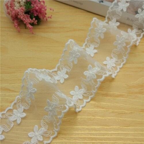 White Lace Trimming Sewing Cinta Encaje Bordado Dress Metro Embroidered Costura Diy De Flecos Coser Lingerie Accessoires