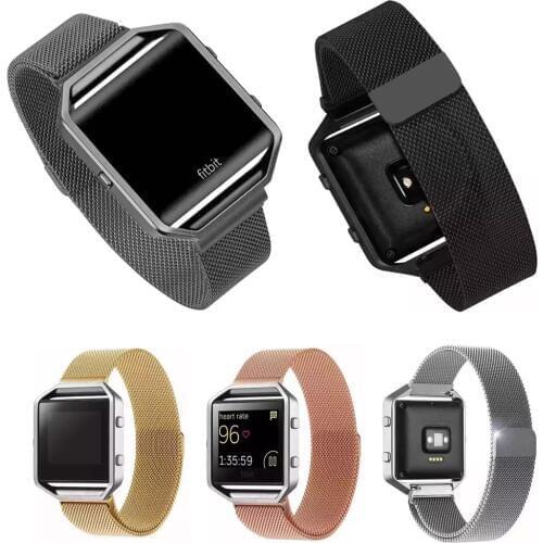Magnetic Closure Meshed ML Loop Bracelet Stainless Steel Strap For Fitbit Blaze Fitness Tracker Band
