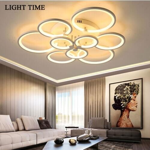 Black&White Modern Led Acrylic Ceiling Light For Living room Bedroom Dinning room Decor Ceiling Chandelier Lamp Metal Luminaires