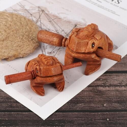Wooden Lucky Frog Toy Animal Money Frog Clackers Kids Musical Instrument Percussion Toy Gift Children Toys Home Art Decor