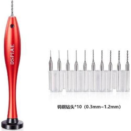 DSPIAE AT-HD Craft Tools Aluminum Alloy Hand Drill with Tungsten Steel Drill Pits