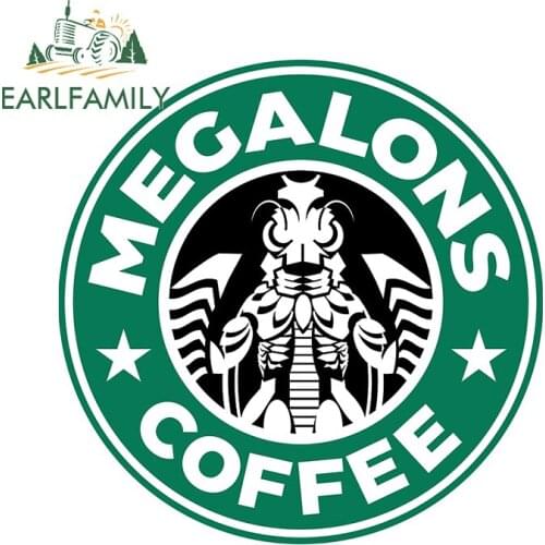 EARLFAMILY 13cm x 12.8cm for Giant Monster Coffee Personality SUV Car Sticker Vinyl Car Wrap Scratchproof Window Laptop Decal