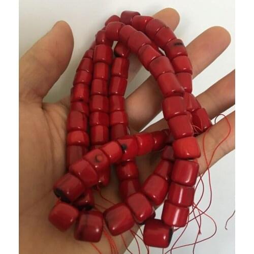 Form Column Red Coral Jewelry Making loose beads strand 15"