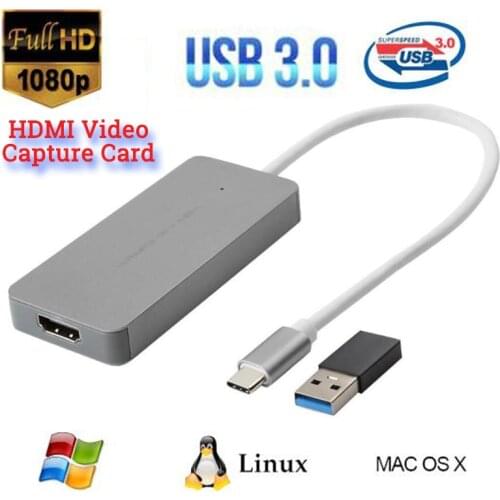 Type C Video Card GAME Gaming LIVE VIDEO CAPTUR CARD USB 3.0 C Camera Video Recorder for MAC ps4 Win Linux pc laptop YUY2 MJPEG
