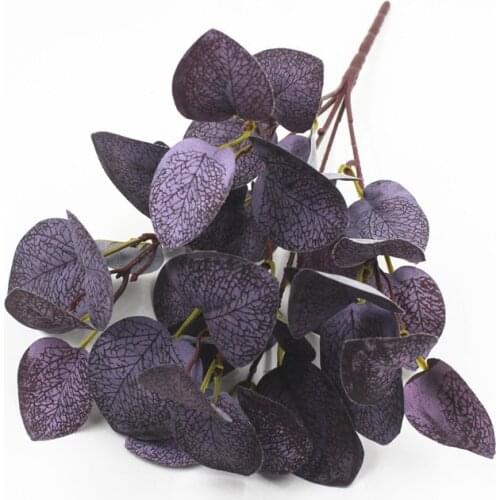 10pcs Simulation Eucalyptus Leaves Silk 5 Forks Artificial Greenery Wedding Decorative Home Display Fake Plants Branch Leaves