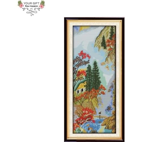 Joy Sunday F886 14CT 11CT Counted and Stamped Home Decoration Cloud in the Hills Cross Stitch Kits
