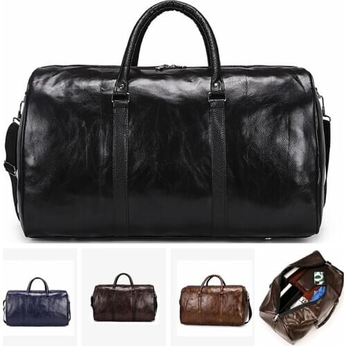 Leather Travel Bag Large Duffle Independent Big Fitness Bags Handbag Bag Luggage Shoulder Bag Black Men Fashion Zipper Pu