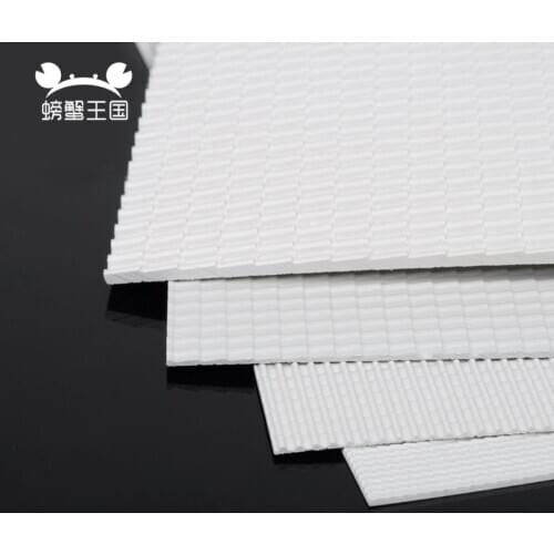 2pcs ABS Styrene Plasticard Roof Tiles Sheet White Architectual Material 270mm x 270mm