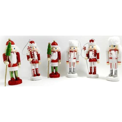 Hardcover puppets doll toy 12CM nutcracker Shiny Bright shining walnut soldiers mouth can be active Puppet 6 pcs/lot HT017