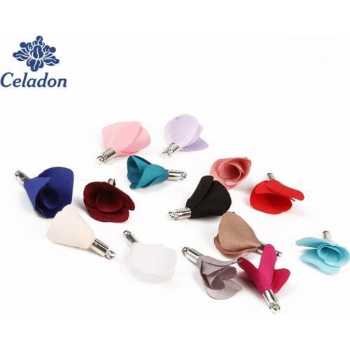 Hot 10pcs 15Colors Tassel Flower Phone Straps Cloth Tassels Silver color Caps DIY Jewelry Making Earrings Charms Pendants 20mm