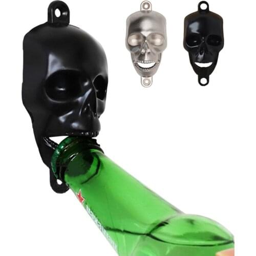 Wall Bottle Opener Skull Shaped Beer Opener Wall Mounted Bottle Corkscrew Kitchen Tool Home Bar Gadgets Drinkware Accessories