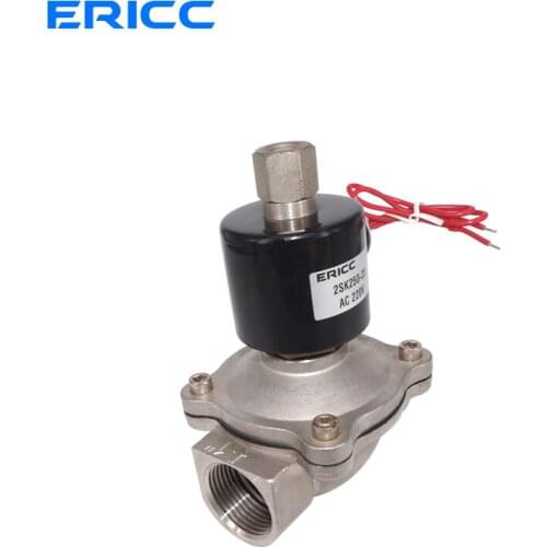 1 1/4 " 1 1/2 " 2 "dn32 normally open N / O stainless steel electric solenoid valve 12v24v220v110v gas valve