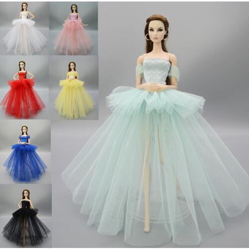 2019 New Doll Dress Skirt Lace Evening Party Wedding Princess Gown Fashion Outfit Clothes For 1/6 Toy Barbie Kurhn FR XINYI Doll