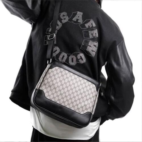 2021 New Fashion Men Males Messenger Crossbody Shoulder Bag Leather GXD Printed Business Casual Luxury Brand Handbag Purse