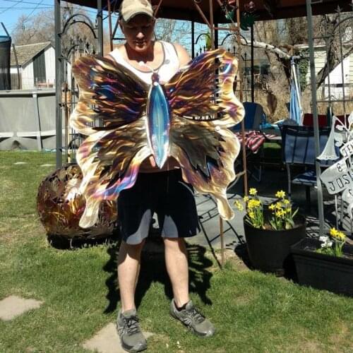 New Arrival Colourful Metal Butterfly Wall Artwork For Garden Decoration Miniatures Statues Animal Outdoor Decor And Sculptures