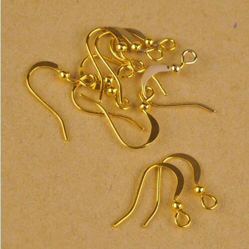 1000pcs Gold Plated Flat Hook Earring Findings Earrings Clasps Hooks Fittings DIY Jewelry Making Supplies Accessories
