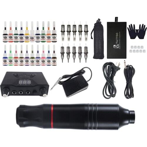 Complete Cartridge Tattoo Machine Pen Rotary Set Power Supply 3.5mm Stroke