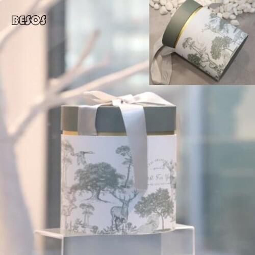 Simple Fresh Elegant Large Round Printing Gift Box Wedding Party Promotion Jewelry Clothes Flower Packing Decoration Gift Box