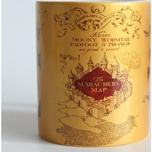 Drop shipping harry Marauder Map gold color Coffee Mug Tea Cup Mugs suprised gift