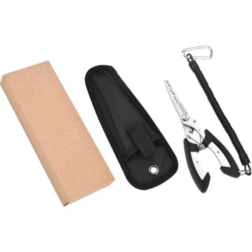Fishing Pliers, Stainless Steel Fish Hook Remover with Sheath and Lanyard for Freshwater and Saltwater
