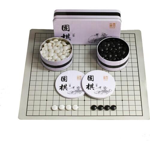 New Go Chess 19 Road 361 Pcs/Set Chessman Diameter 2.2cm PU Chessboard Iron Box Chinese Old Game of Go Weiqi Toy Gift Board Gmae