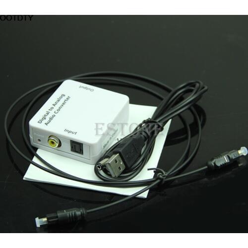 TV Optical SPDIF/Coaxial Digital to RCA L/R Analog Audio Converter Headphone Out #L060# new hot