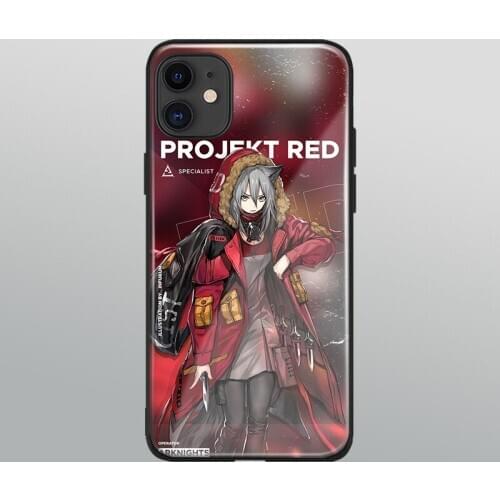 Projekt Red Arknights glass phone case shell for iPhone 6 6s 7 8 x xr xs 11 pro max Samsung S note 8 9 10 20 Plus cover