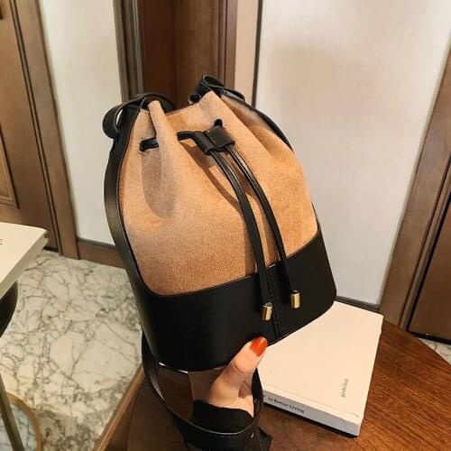 Nubuck Bucket bag 2020 Fashion New Quality PU Leather Womens Designer Handbag High capacity Shoulder Messenger Bag