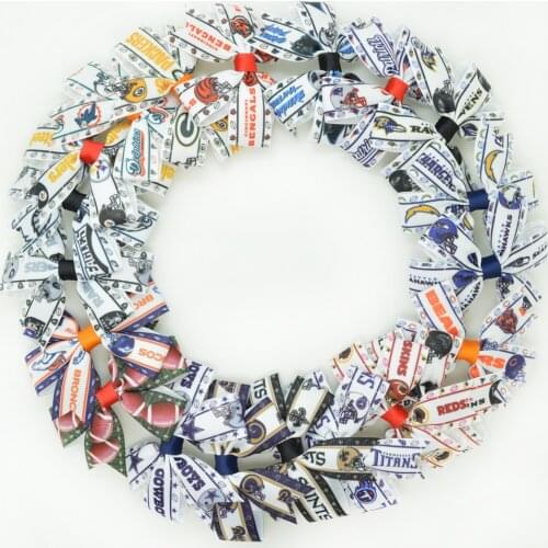 SUPWRF 20pcs/lot 3.1" Inch sports Printed grosgrain ribbon Bows Clips Girls hair bow Headware Kids Hair Accessories MIX T0929