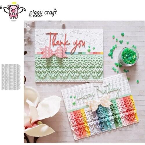 Piggy Craft metal cutting dies cut die mold 5Pcs Lace flower edge Scrapbook paper craft knife mould blade punch stencils dies