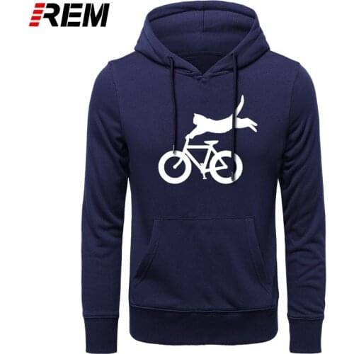 REM Cat Bike Cycling Bicycle Rider Lovers Day Fashion Pure Cotton Oversized Mens Printing Hoodies, Sweatshirts