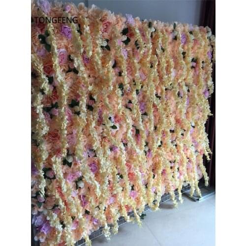 TONGFENG 10pcs/lot Flower runner wedding decoration Artificial silk rose peony 3D flower wall wedding backdrop decoration