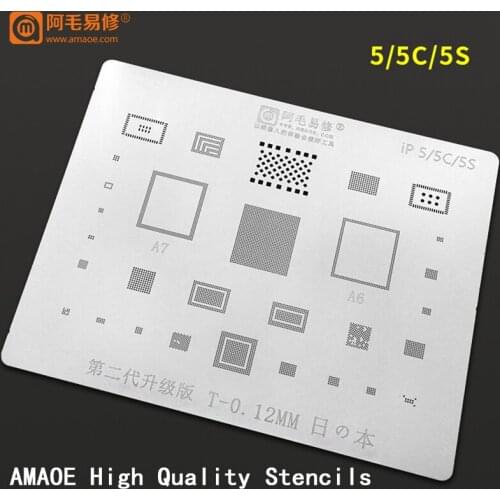 USB/U2/PMIC/PM/ CPU/RAM NAND Flash WIFI BGA Reballing Stencils template For iPhone 5S/5/5C IC BGA Reball Stencil Plant Tin Plate
