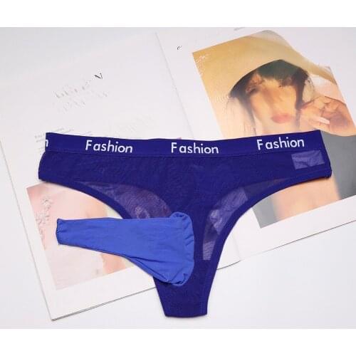 Open Penis Sheath Underwear Men Gay Wear COCK Ring G-string U Convex Pouch Sheer Panties Seamless Sissy Bugle Pouch Briefs A30