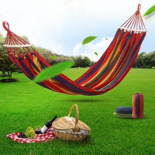 Camping Hammock Leisure Stripe Hanging Swing Outdoor Travel Chair Camping Hiking Swing Canvas Ultralight Bed Hammock