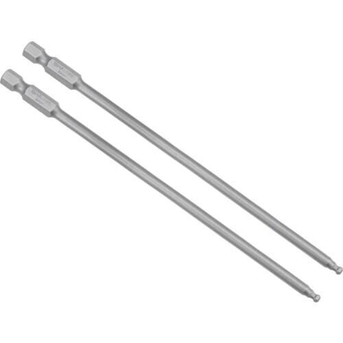 Uxcell 2 Pcs H3 (3mm) Ball End Screwdriver Bits S2 Steel Magnetic 5.1 Inch Long Drill Bit with 1/4 Inch Hex Shank for Drill