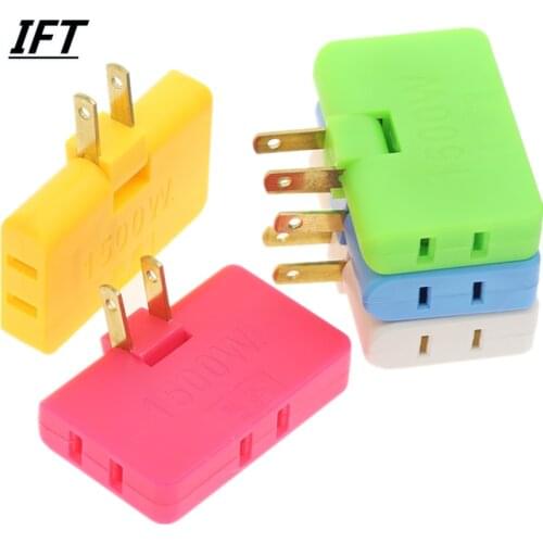 US Plug AC 125V 15A 1500W Portable Rotation Triporate Power Plug Socket