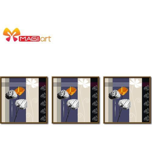 Cross stitch kits Embroidery needlework sets 11CT water soluble canvas patterns 14CT Mordern style flower illustrations-NCMF136