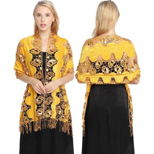 High Quality Sequins evening dresses shawl Women Tassel Party Shawls and Wraps Bridal Bridesmaid Wedding Shawl women cape