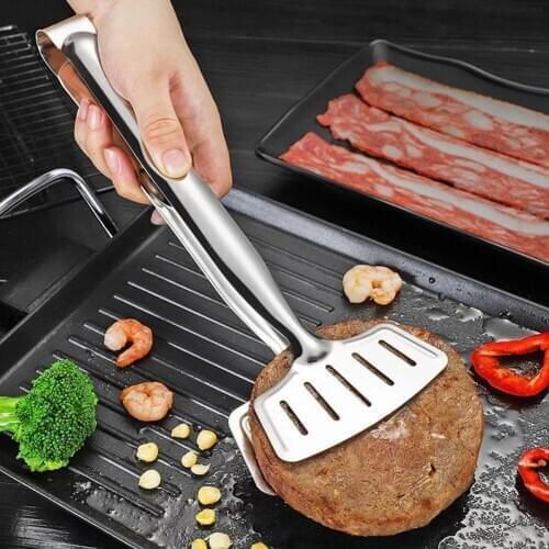 Stainless steel food tongs multifunctional fried fish tongs barbecue kitchen household food barbecue grilled steak food tongs
