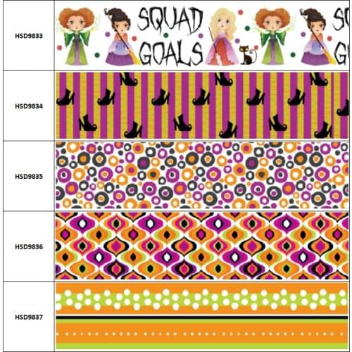 10yard New Arrival Halloween Dot Cat Colorful Cartoon Grosgrain Ribbon Accessory Hairbow Headwear Decoration DIY 38MM 75MM