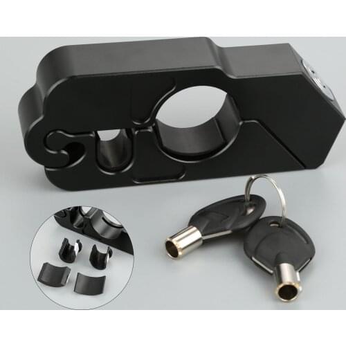 1Pc Black CNC Aluminum Motorcycle Handlebar Grip Brake Lever Lock Anit Theft Security Safe Caps-Lock with Keys Fits Scooters ATV