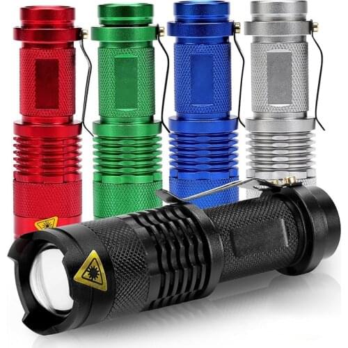 Colourful Waterproof Led Flashlight High Power Mini Spot Lamp 3 Models Zoomable Camping Equipment Torch Flash Light