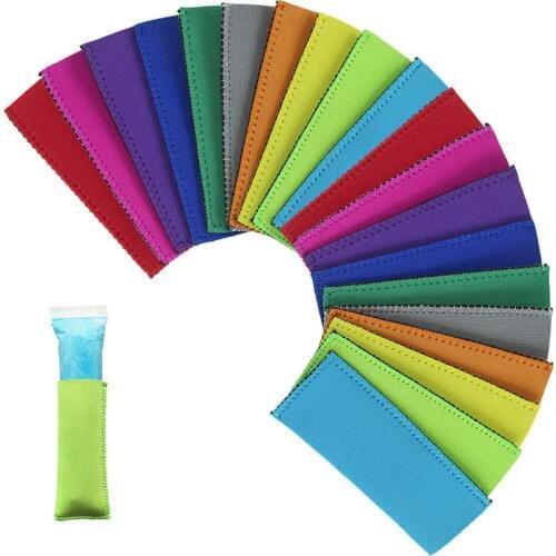 10Pcs Colorful Popsicle Bags Neoprene Ice Lolly Protector Block Sleeves Cover Anti-cold Ice Bag Ice Cream Tool for Party Supply